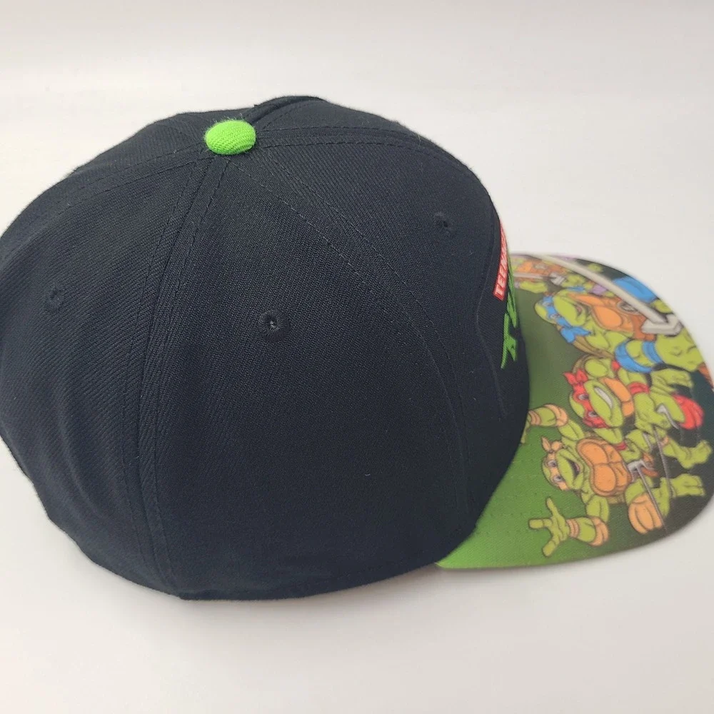 Teenage Mutant Ninja Turtles Hat Snapback Nickelodeon Black Green TMNT Logo Men